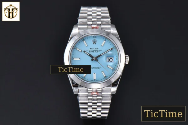 Foto frontal — DateJust 41M Tungsten Smooth Bezel 126300 GMF Tiffany Blue Dial Jubilee Bracelet Tungsten VR3235