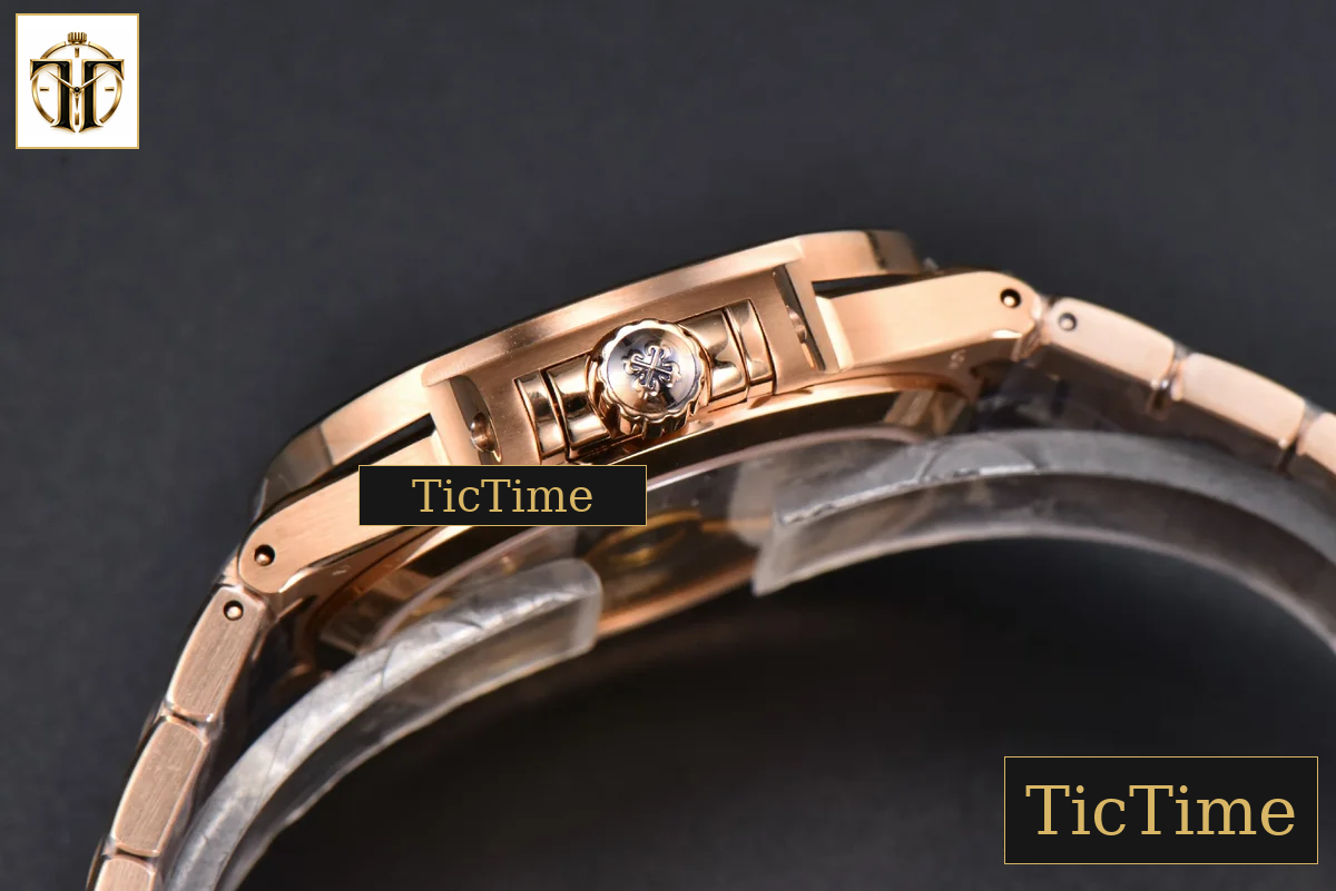 Nautilus Ladies 7118 35mm 3KF RG Rainbow Diamond RG Dial RG Bracelet 324CS — foto 13