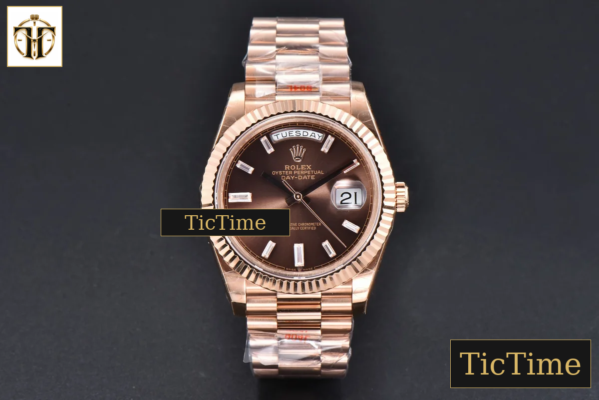 DayDate 40mm GMF RG Brown Dial Diamond Marker President Bracelet A3235 — foto 3