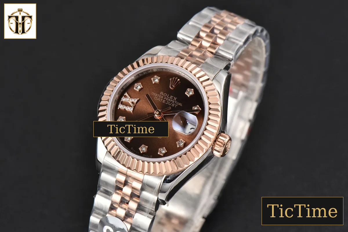 DateJust Ladies 28mm WF RG/SS Brown Dial Diamond Roma Marker Jubilee Bracelet A2236 — foto 5