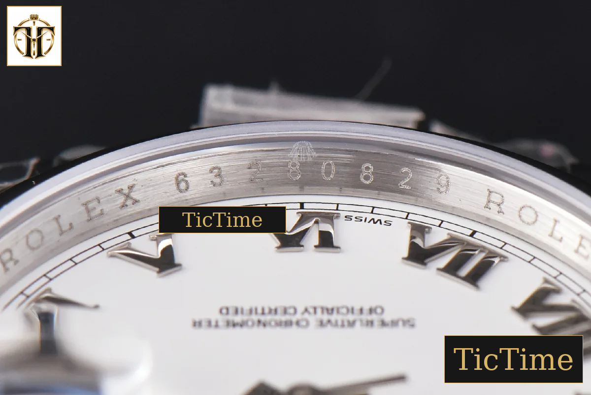 DateJust 36mm GMF SS Smooth Bezel White Dial Roma Marker Oyster Bracelet VR3235 — foto 14