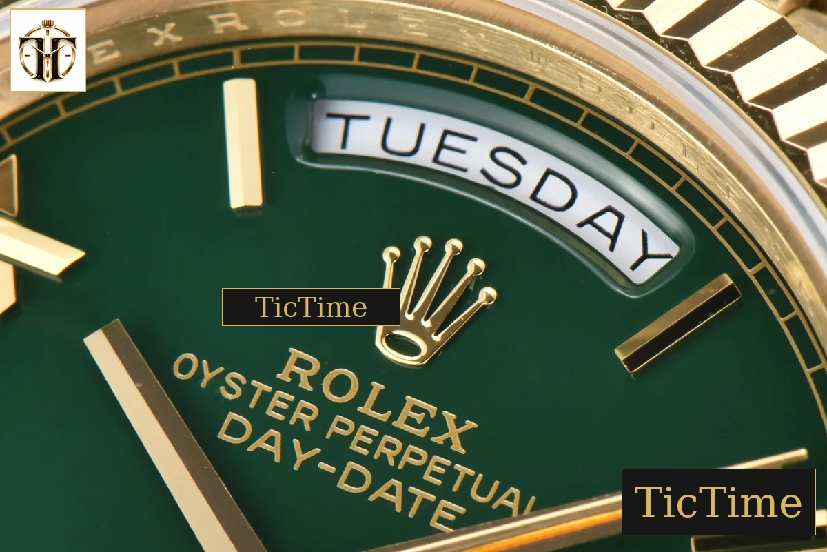 DayDate 40mm GMF YG Green Dial Roma Marker President Bracelet A2836 — foto 6