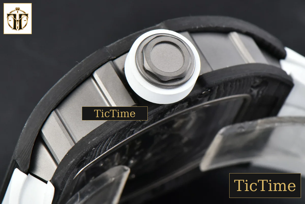 Bubba Watson RM055 42.7mm ZF Black NTPT White Skeleton Dial White Rubber Strap V6 NH05 — foto 12