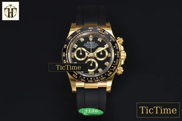 Foto frontal — Daytona 116518 40mm APSF YG Black Dial Ceramic Bezel Diamond Marker Oysterflex Strap Tungsten Version SH4130