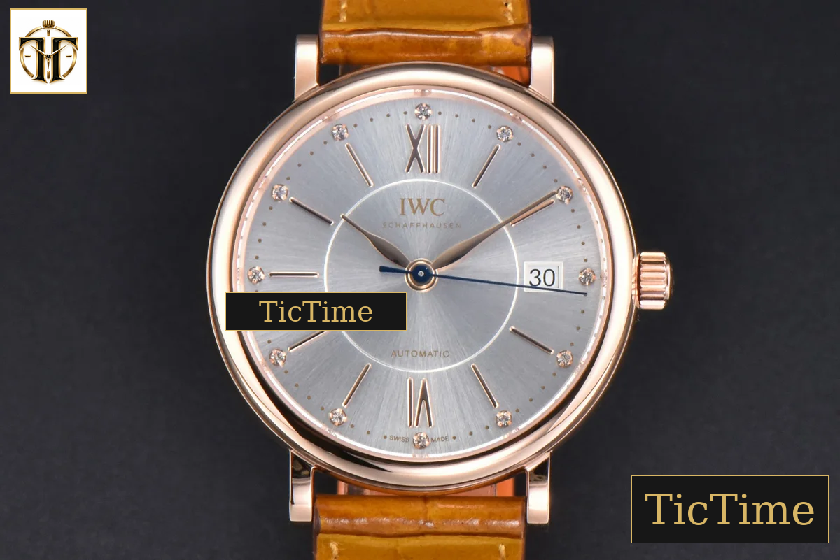 Portofino 37mm V7F RG Silver Dial RG Marker Brown Leather Strap A2892 — foto 2