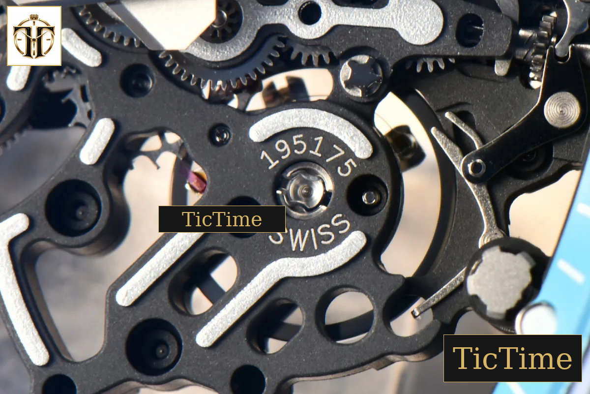 NTPT RM055 43mm ZF Blue Bezel White Crown White Rubber Strap V6 RMUL2 — foto 7