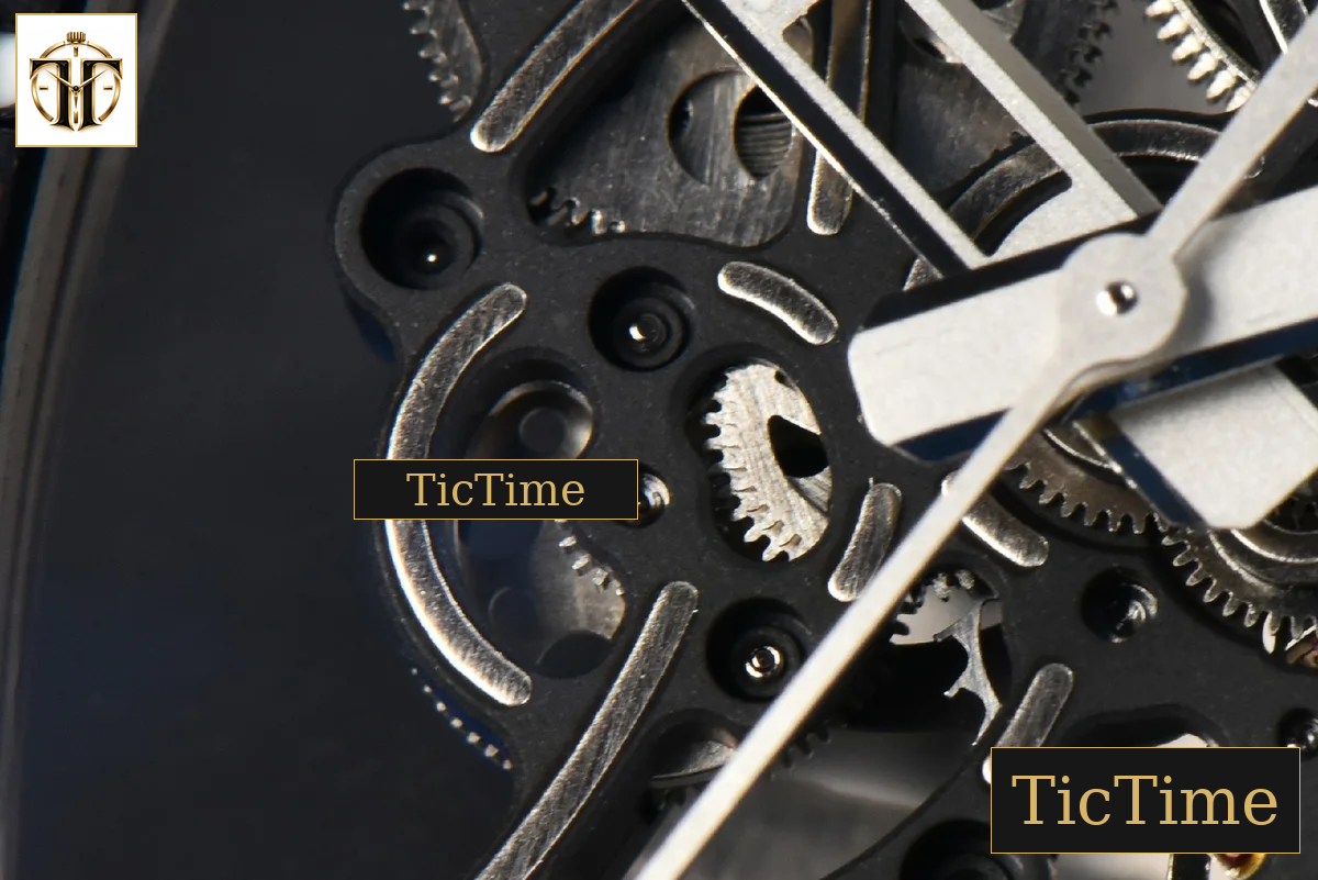 RM055 42.7mm APSF Black Skeleton Dial Black Bezel Red Crown Black Rubber Strap RMUL2 — foto 8