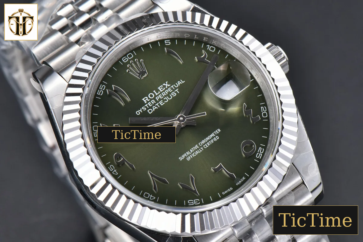 DateJust 126334 41mm BPF Olive Green Arabic Dial Jubilee Bracelet A2824 — foto 12