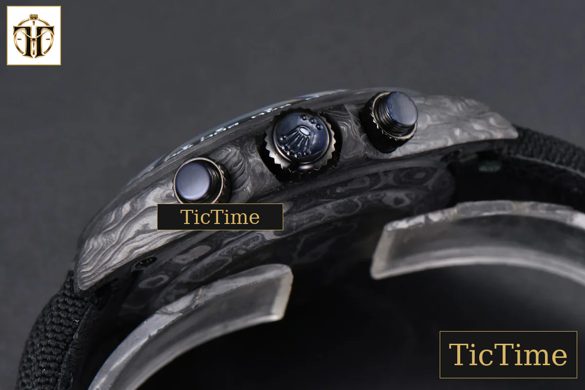 Daytona Montoya Carbon Fiber 40mm DIWF Skeleton Dial Blue Hand Black Nylon Strap 4130 — foto 20