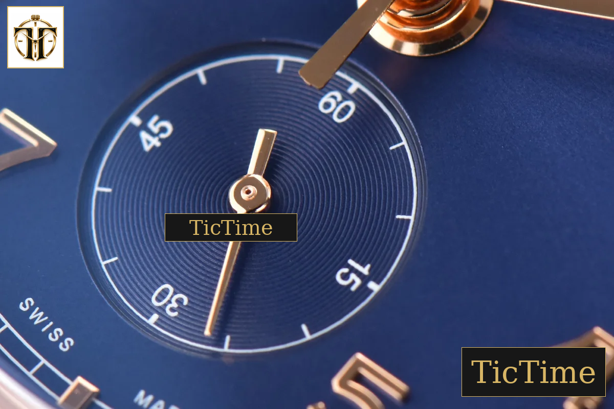 Portuguese Chrono IW390305 42mm ZF Blue Dial Brown Leather Strap A7750 — foto 7