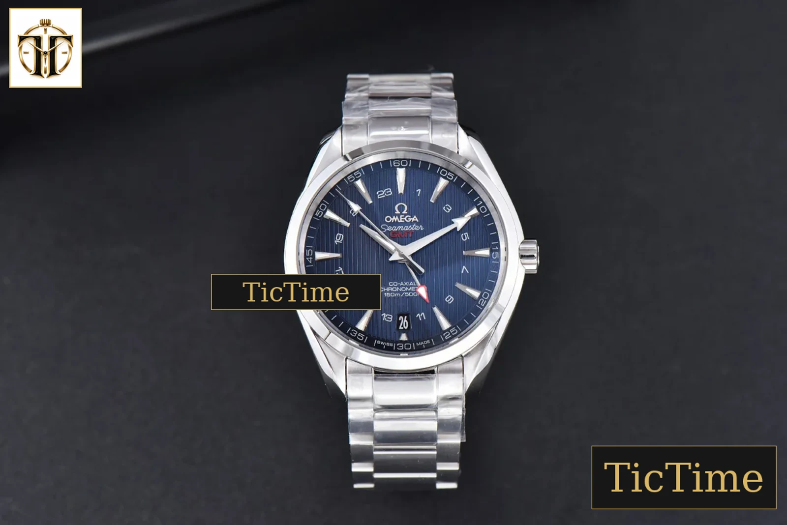 Aqua Terra 150M GMT 41.5mm VSF Blue Textured Dial SS Bracelet A8605 — foto 3