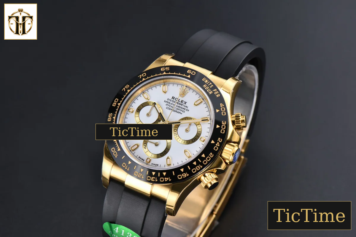 Daytona 116518 40mm APSF YG White Dial Ceramic Bezel Lume Marker Oysterflex Strap Tungsten Version SH4130 — foto 5