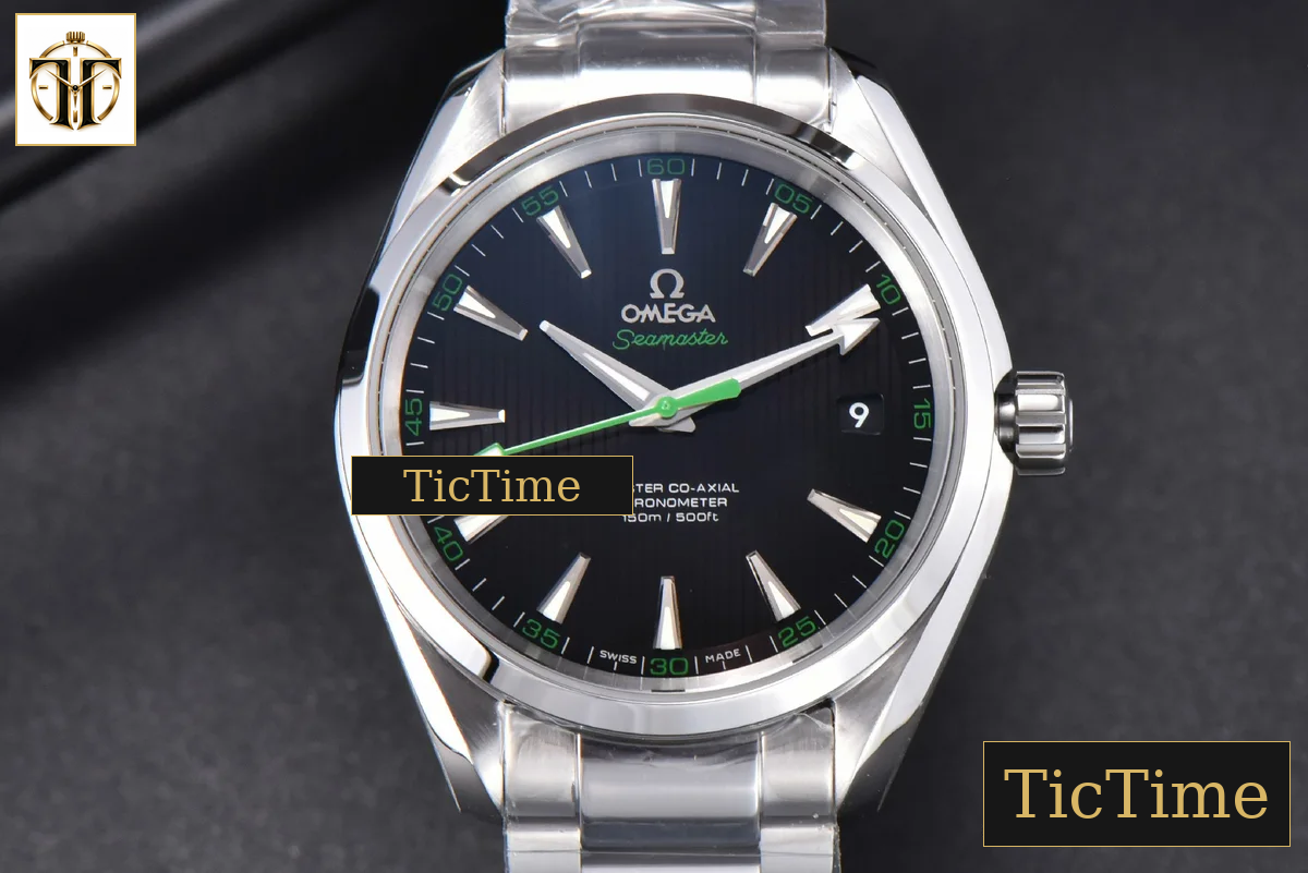 Aqua Terra 150M 41mm VSF Black Dial Green Hand SS Bracelet A8500 — foto 3