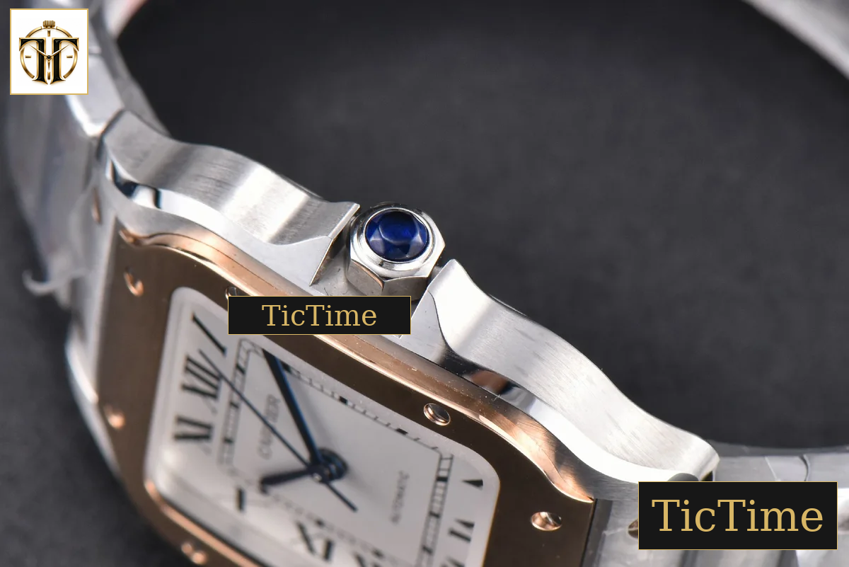 Santos de Cartier Medium 35mm BVF RG/SS White Dial RG/SS Bracelet Miyota 9039 — foto 12