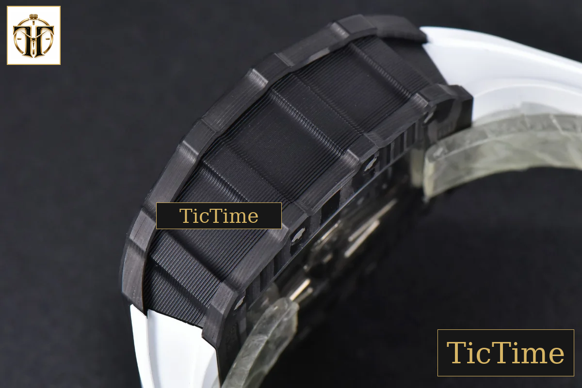 NTPT Chrono RM011 KVF Skeleton Dial White Rubber Strap V2 A7750 — foto 13