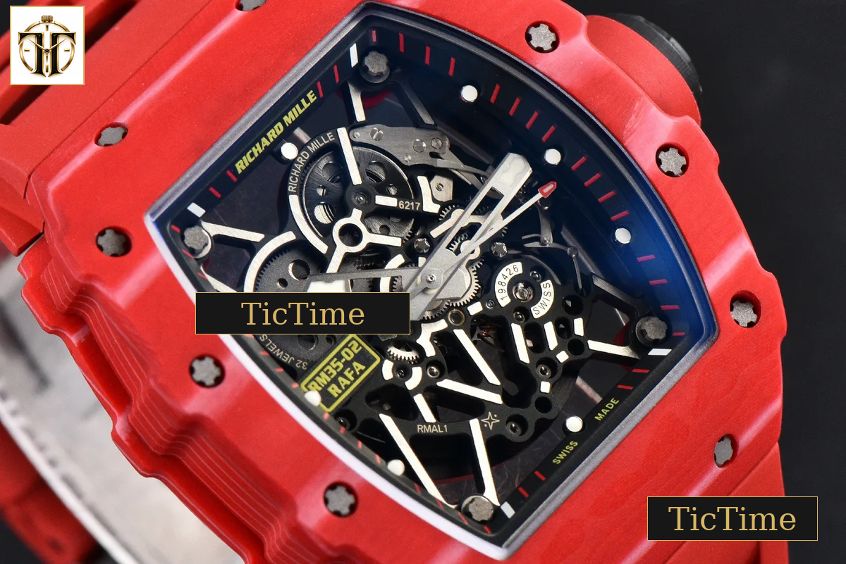 RM035-02 APSF Red NTPT Red Rubber Strap V2 (Free Sprung) RMAL1 — foto 14