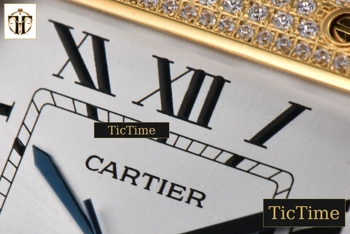 Santos de Cartier Medium 35mm BVF YG Diamond Case White Dial YG Bracelet Miyota 9039 — foto 6
