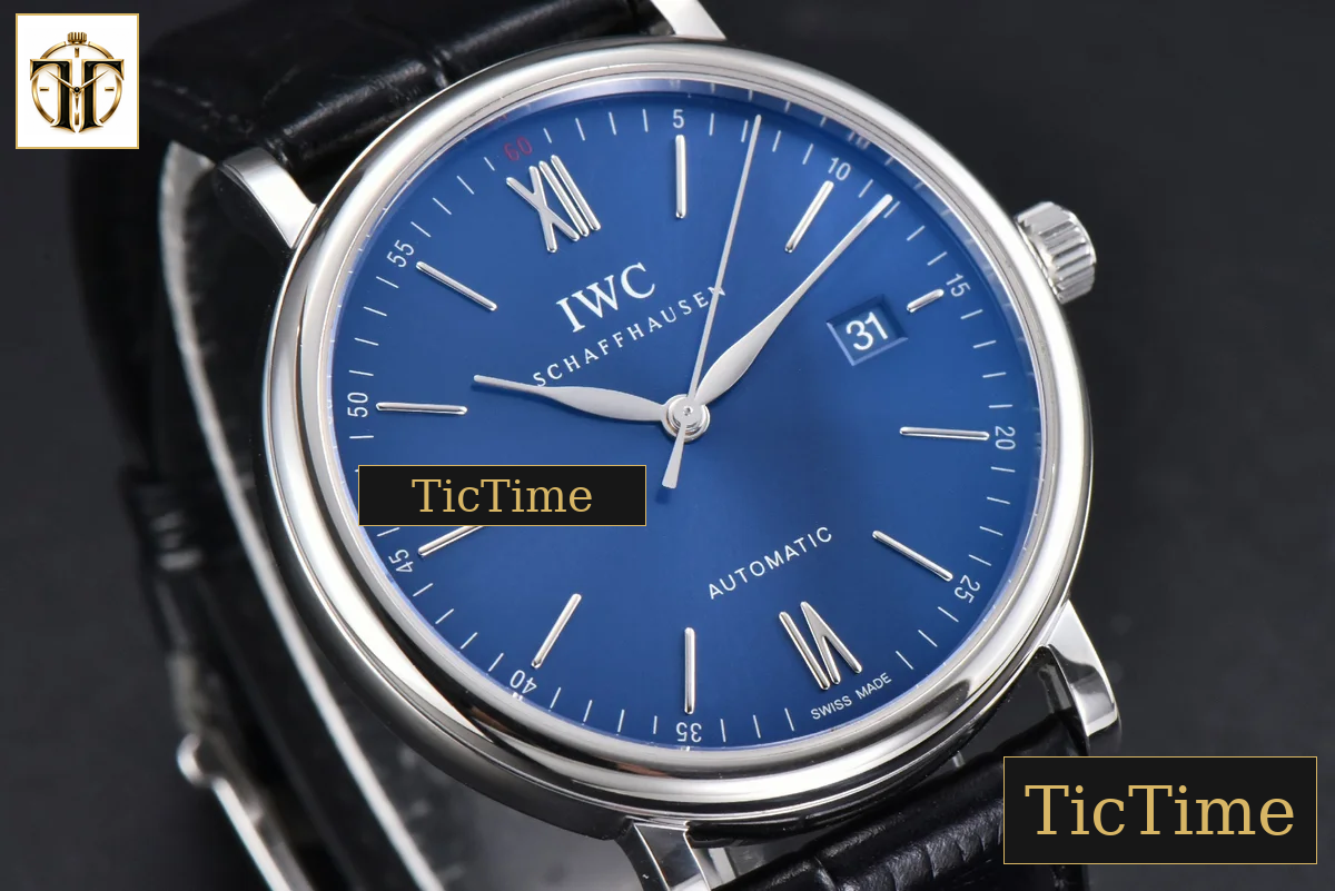 Portofino 40mm V7F Blue Dial Silver Hands Black Leather Strap A2892 — foto 12