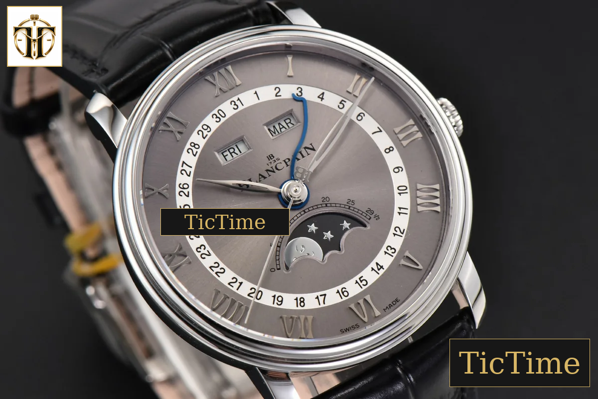 Villeret Complicated Function 6654 40mm OMF Silver Dial Black Leather Strap V3 A6654 — foto 10