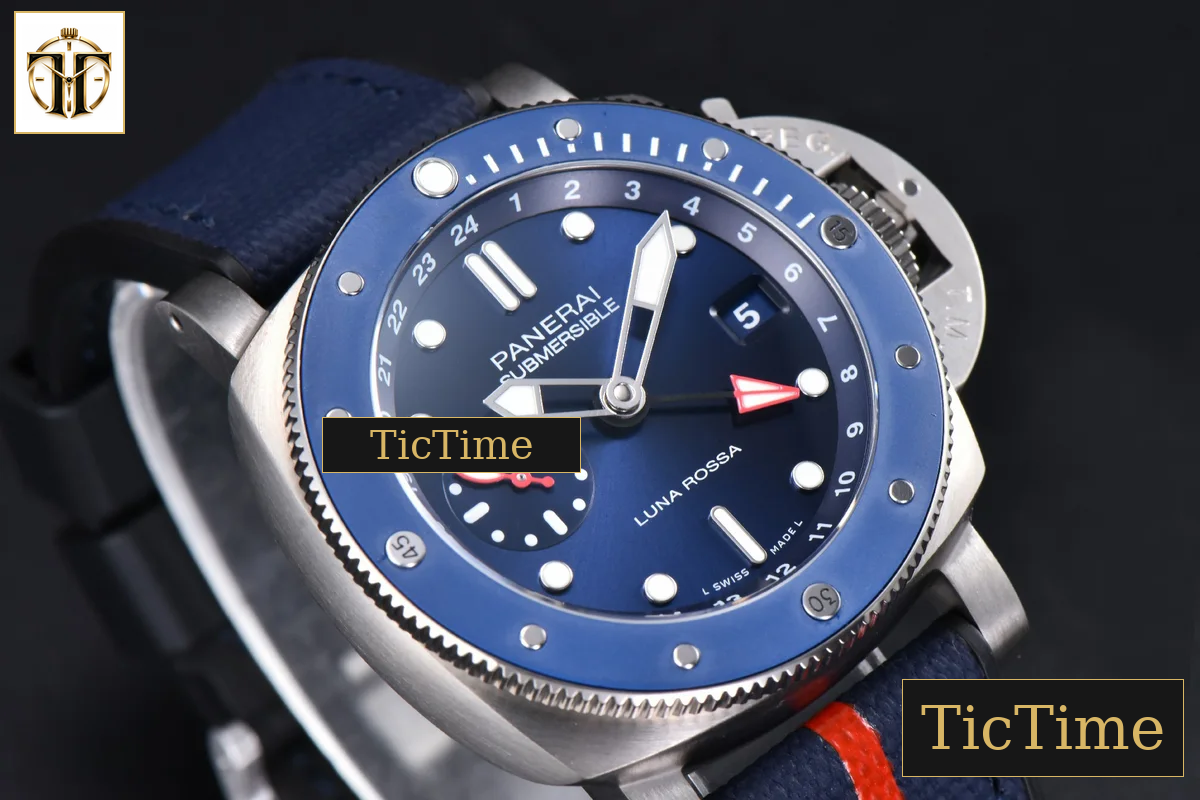 Submersible GMT Luna Rossa Ti PAM1507 42mm VSF Blue Dial Gummy Strap P900 — foto 13
