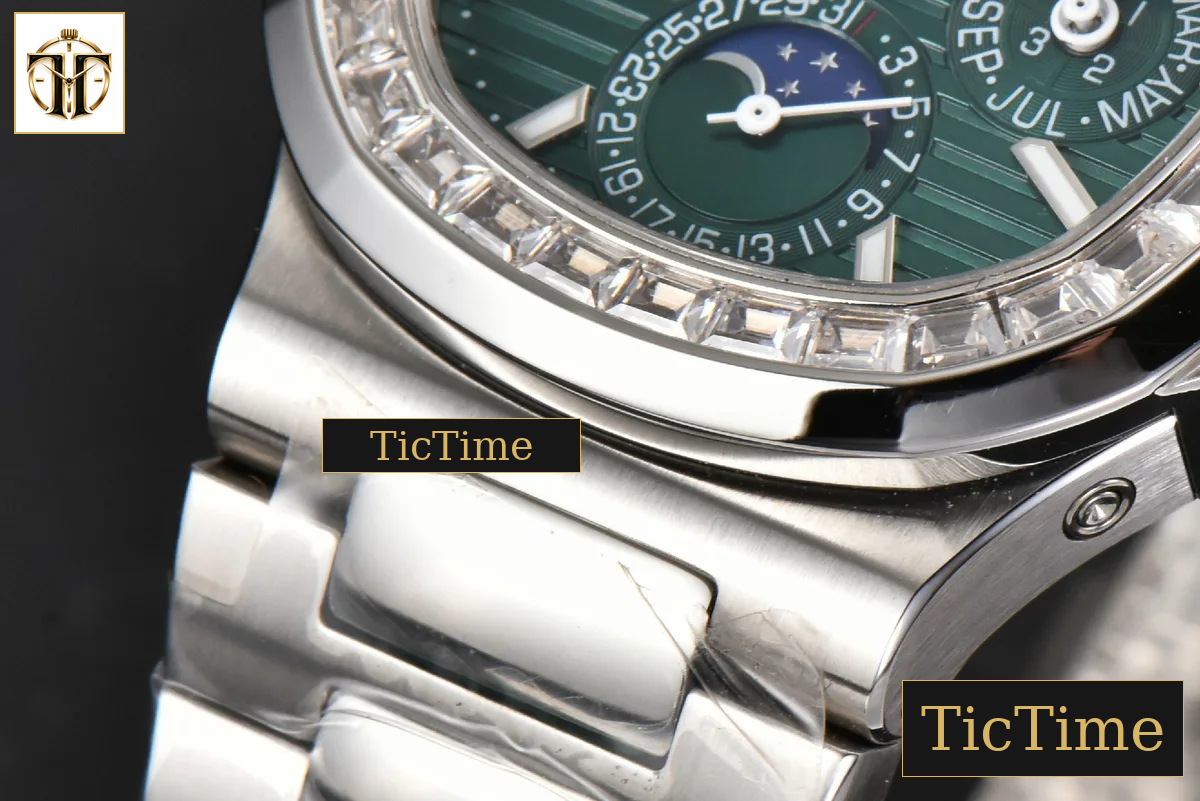 Nautilus 5740 40mm TWF Diamond Green Dial SS Bracelet A240 — foto 11