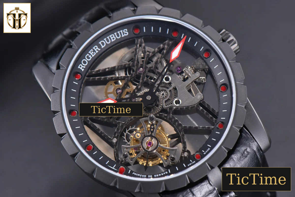 Excalibur Spider 47mm BBRF Skeleton Dial Black Leather Strap Flying Tourbillon Manual Wind — foto 9