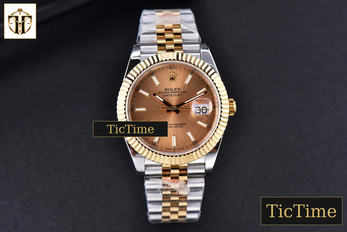Datejust 41mm GMF YG/SS Gold Dial Stick Marker Fluted Bezel Jubille Bracelet VR3235 — foto 3