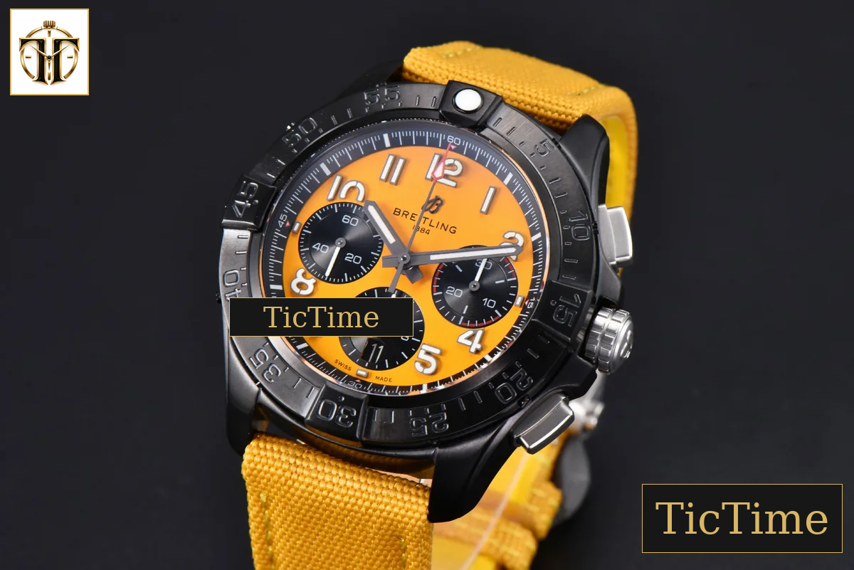 Avenger Chronograph 44mm BLSF Black PVD Orange/Black Dial Orange Nylon Strap A7750 — foto 4