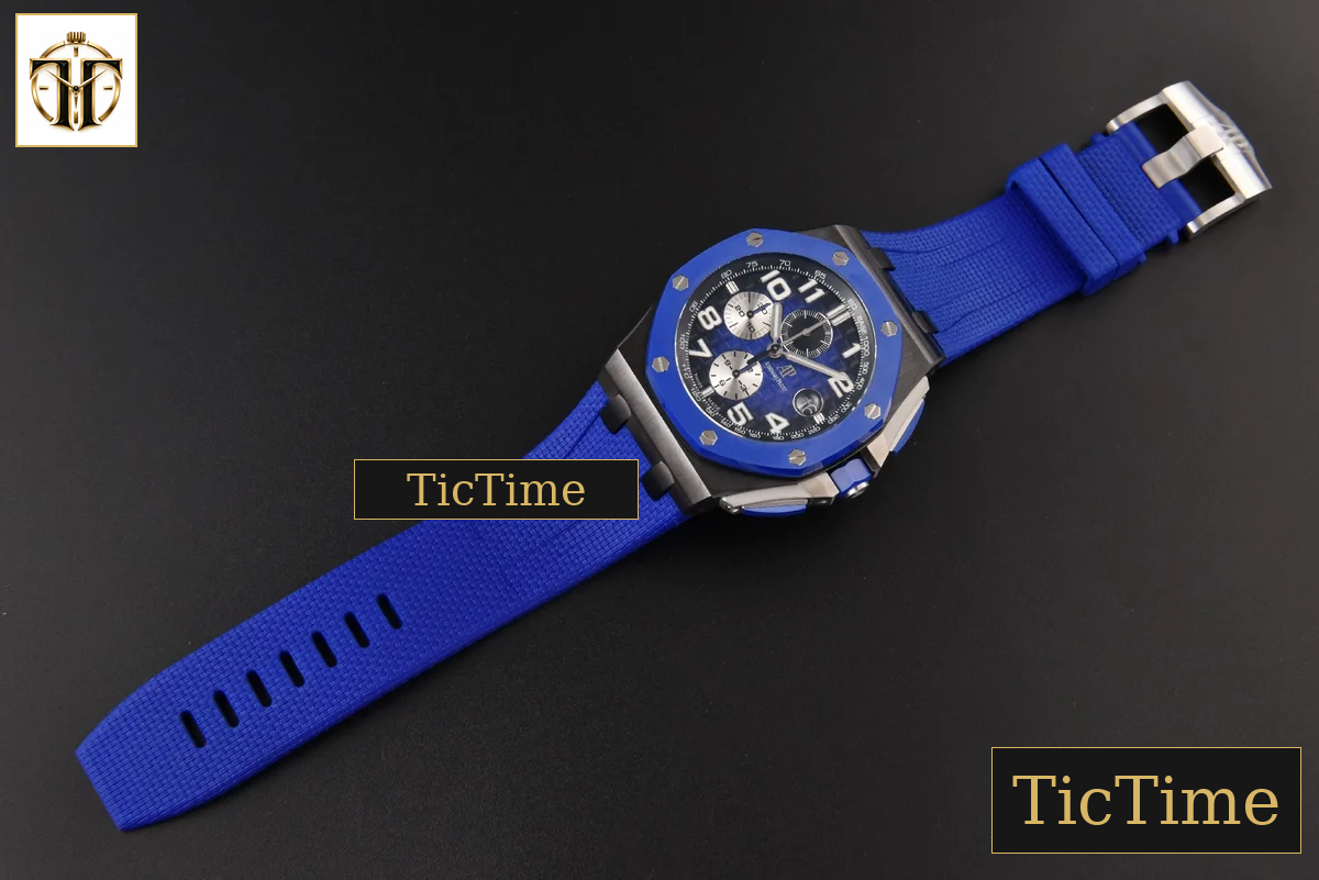Royal Oak Offshore 26405 44mm RSF Ceramic Blue Dial Silver Subdial Blue Rubber Strap A3126 — foto 33