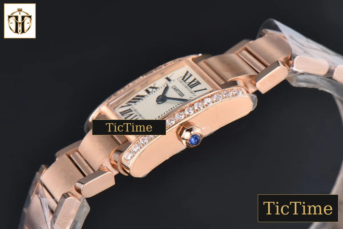 Tank Francaise Small 25.7mmx21.2mm 8848F Diamond Bezel RG Bracelet Quartz — foto 10