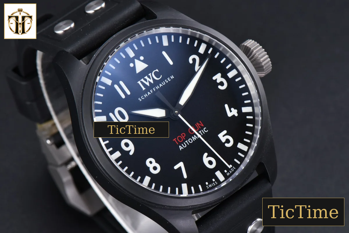 Top Gun IW329801 43mm M+F Ceramic Black Dial Black Rubber Strap A2892 — foto 11