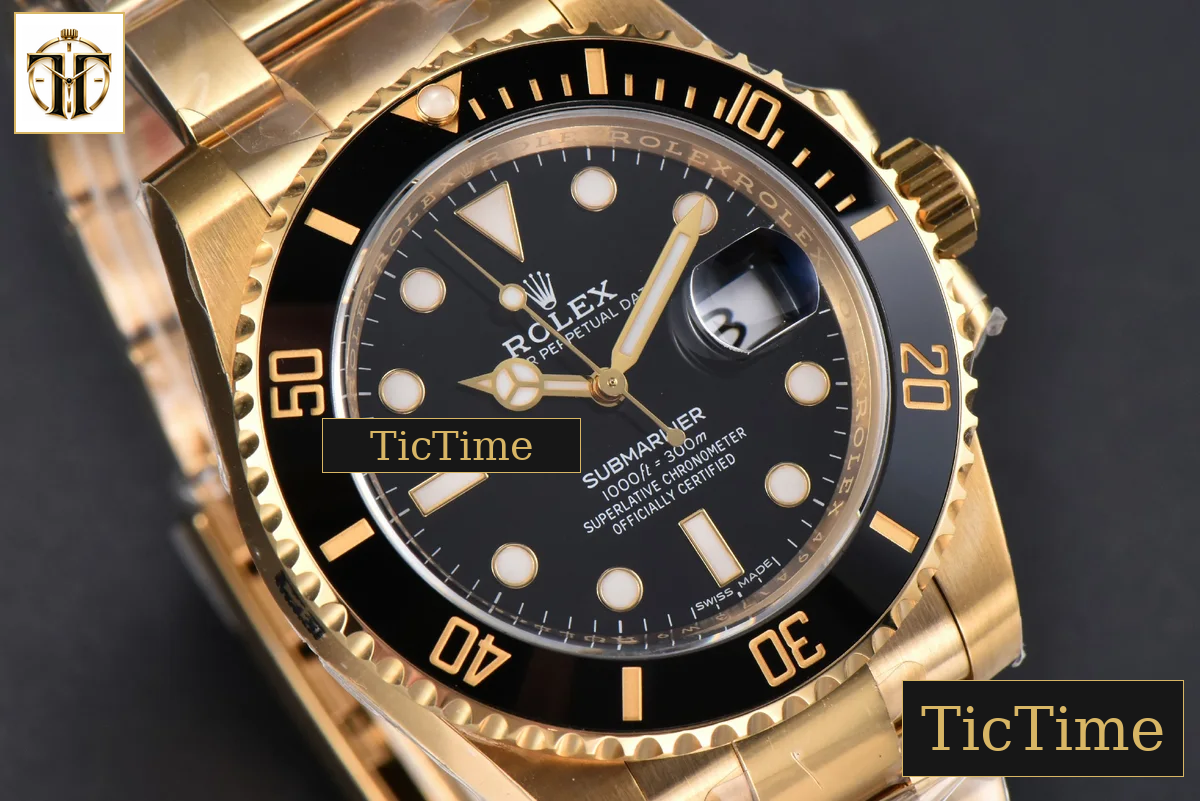 Submariner LN 116618 40mm Clean Factory YG Black DIal YG Bracelet VR3135 — foto 12