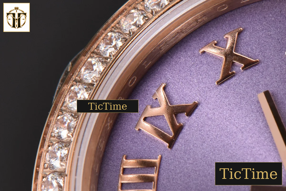 DateJust Ladies 904L 31mm WF RG Diamond Purple Dial Diamond Roma Marker Oyster Bracelet A2671 — foto 6