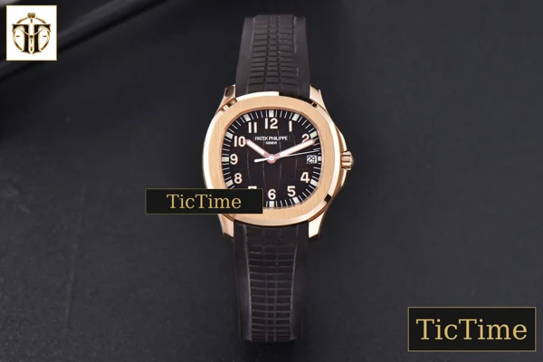 Foto frontal — Aquanaut 5167R 40mm 3KF Black Dial Brown Rubber Strap A324