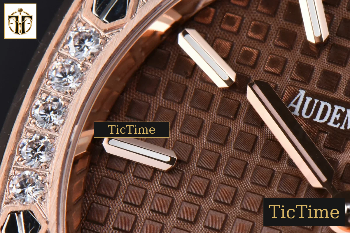 Royal Oak Ladies 67651OR 33mm ZF RG Diamond Chocolate Dial RG Bracelet Quartz — foto 7