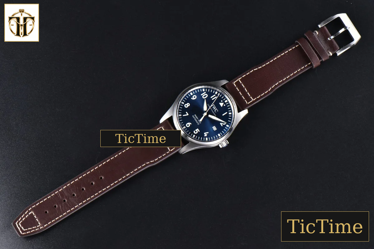 Mark XVIII IWC327010 40mm V7F Blue Dial Brown Leather Strap A2892 — foto 32