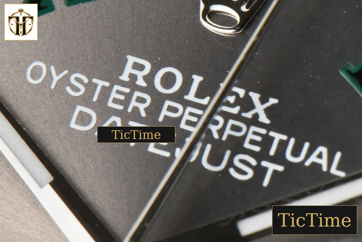 DateJust Smooth Wimbledon 36mm BPF Gray Dial Green Roma Marker Oyster Bracelet A2824 — foto 5