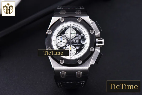 Foto frontal — Royal Oak Offshore Ruben Barrichello II 44mm JF Skeleton Dial Black Leather Strap V2 A3126