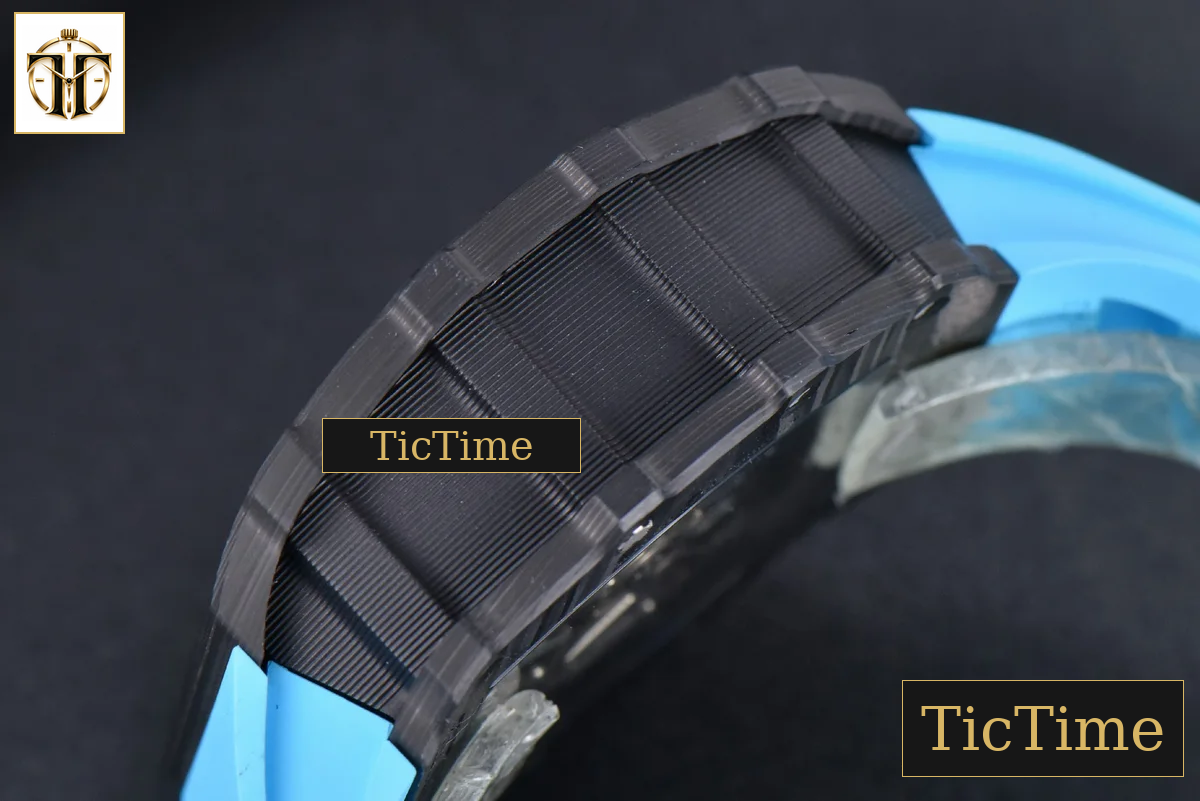 NTPT Chrono RM011 KVF Skeleton Dial Blue Rubber Strap V2 A7750 — foto 15