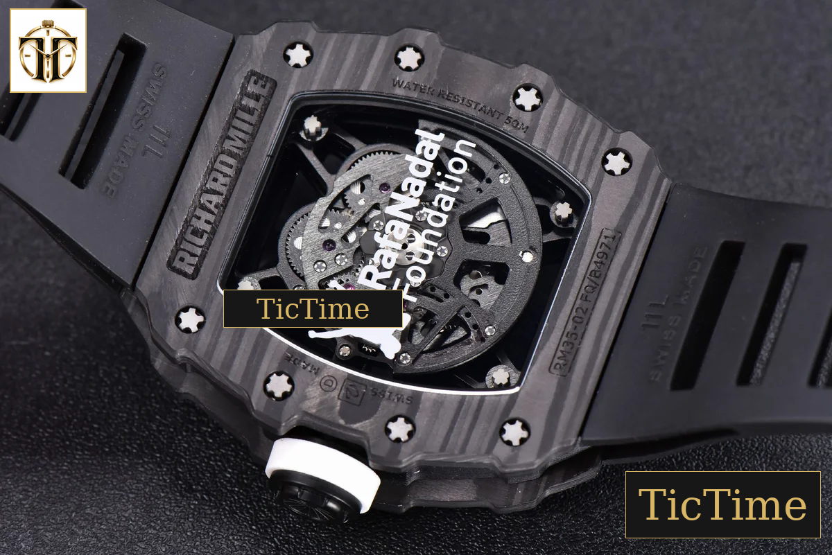 RM035-02 KVF Skeleton Dial White Black Rubber Strap V3 Miyota8215 — foto 16