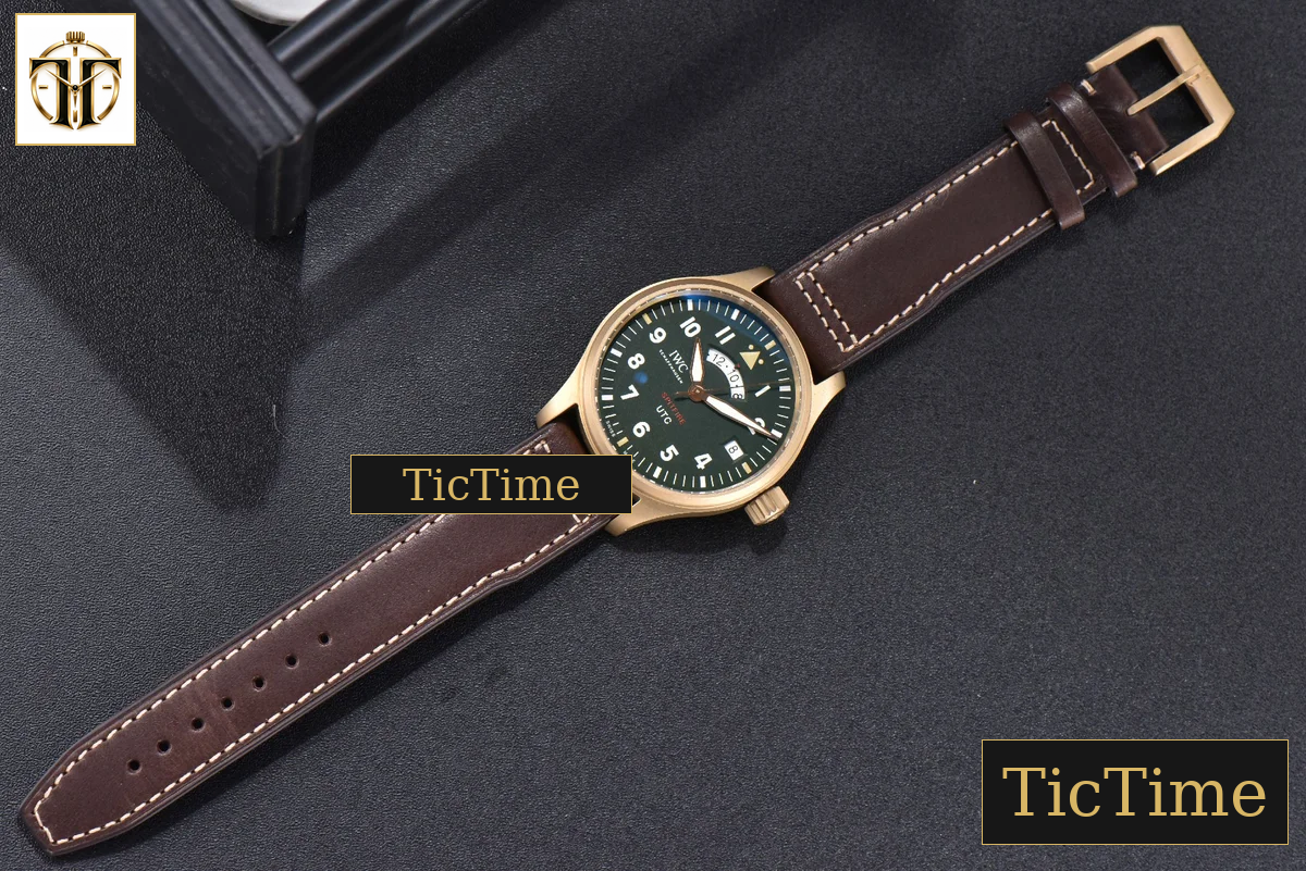 Pilot UTC Spitfire “MJ271” 41mm ZF Bronze Green Dial Brown Leather Strap A2836 — foto 3