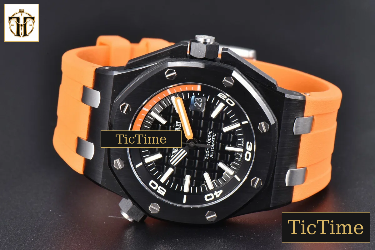 Royal Oak Offshore Diver 42mm IPF Black/Orange Dial Orange Rubber Strap MY9015 — foto 15
