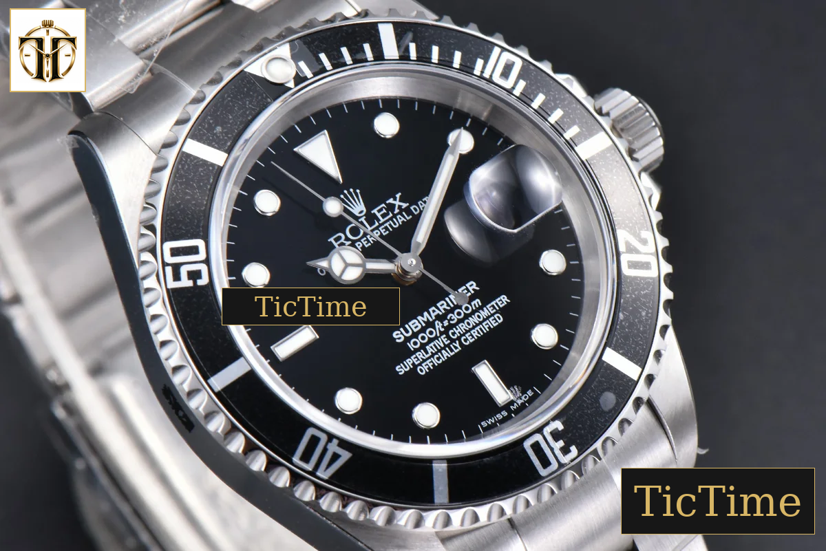 Submariner LN 16610 40mm RAF Black Bezel 904L SS Bracelet No Rehaut SH3135 — foto 13