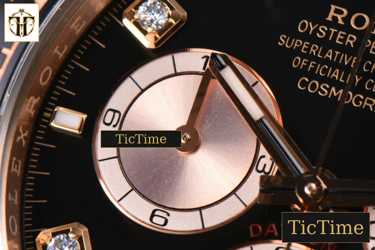 Daytona 126515 40mm Clean Factory RG Black Dial RG Subdial Diamond Marker Oysterflex Strap DD4131 — foto 7