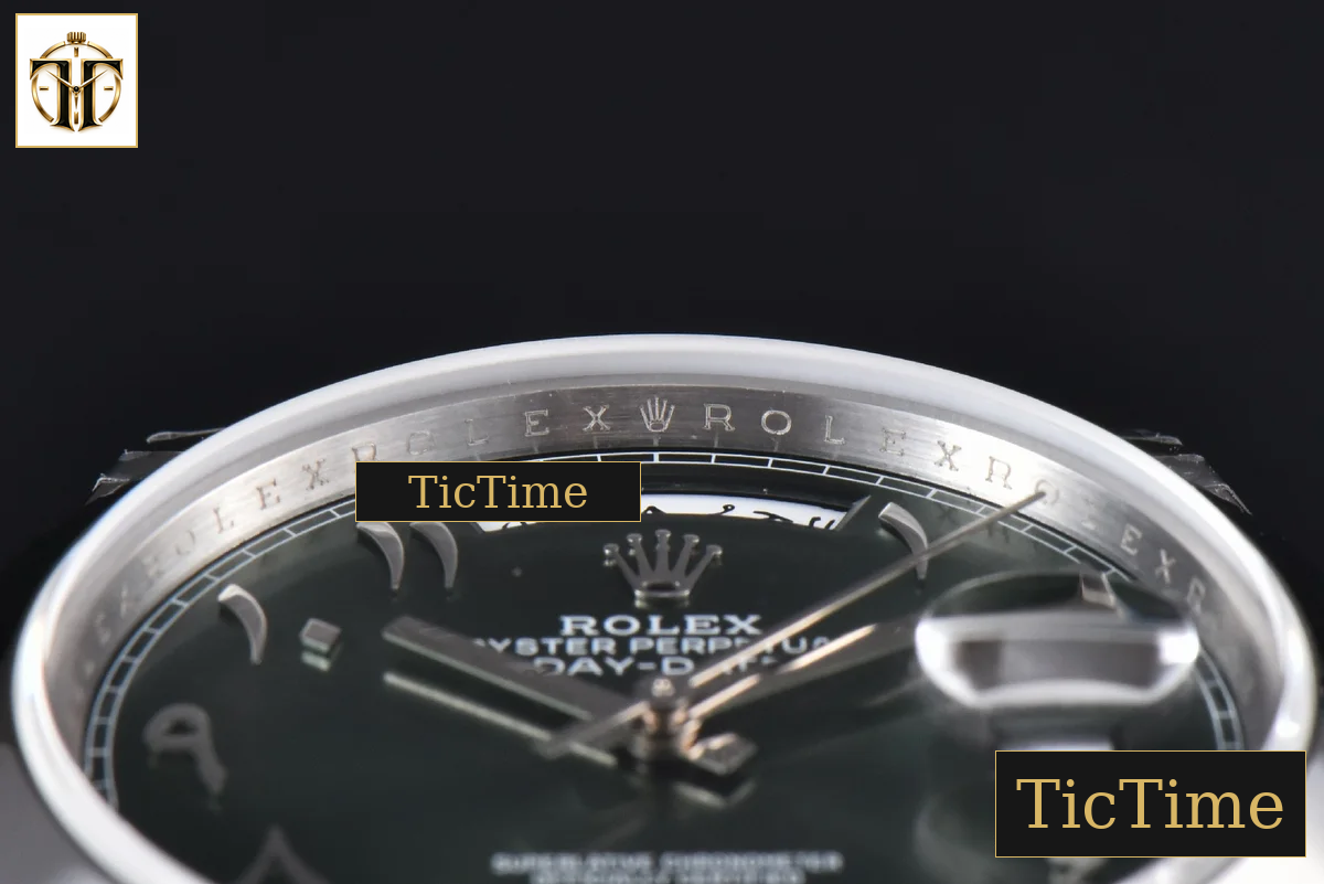 DayDate 904L Smooth Oliva 40mm GMF Green Arabic Dial President Bracelet A2836 — foto 16