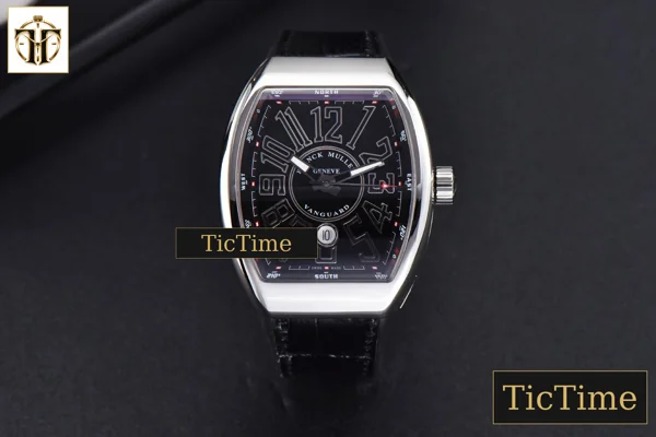Foto frontal — Vanguard V45 45mm ZF Black Textured Dial Black Leather Strap Miyota 9015