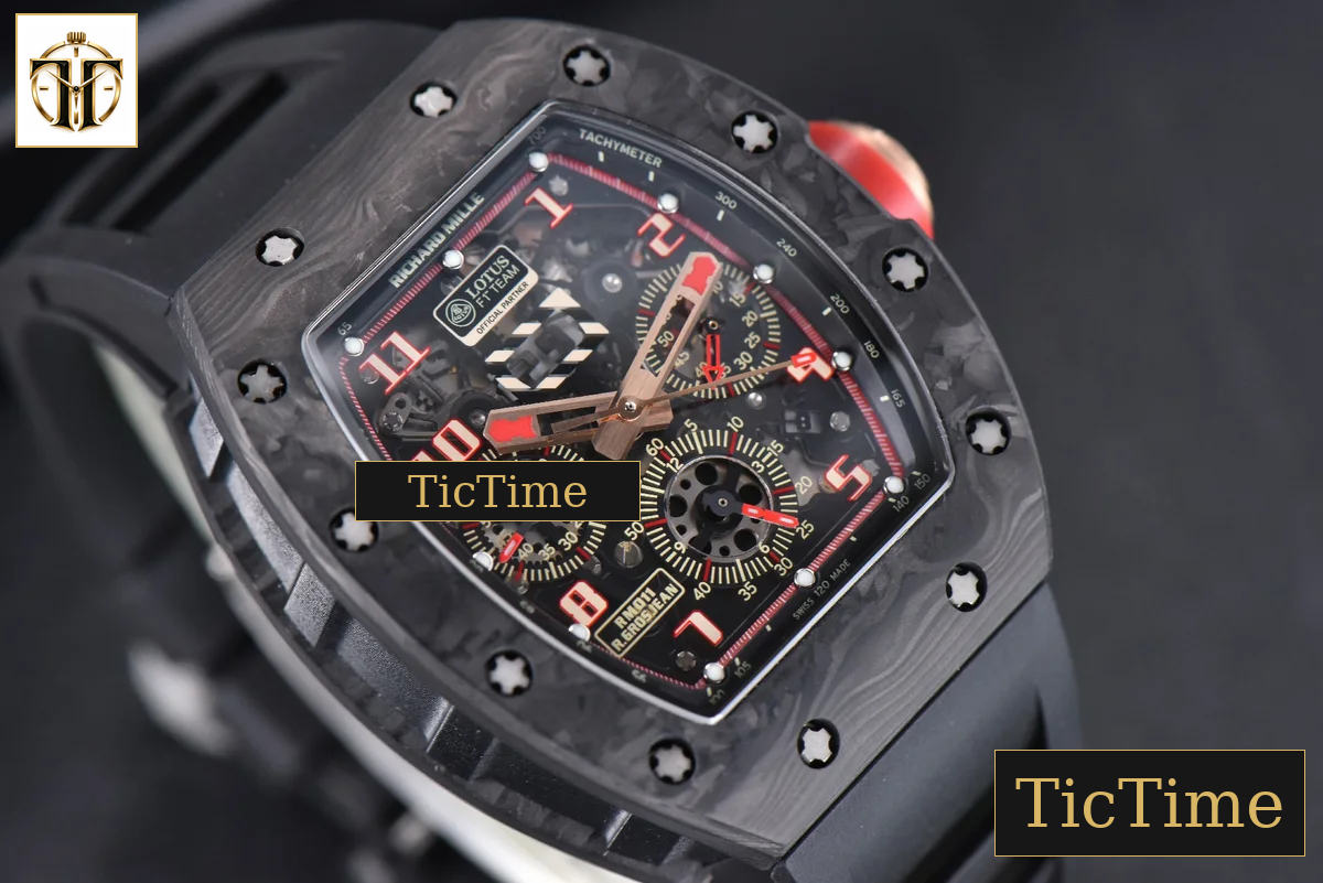 NTPT Chrono RM011 KVF Skeleton Dial RG Crown Black Rubber Strap V2 A7750 — foto 11