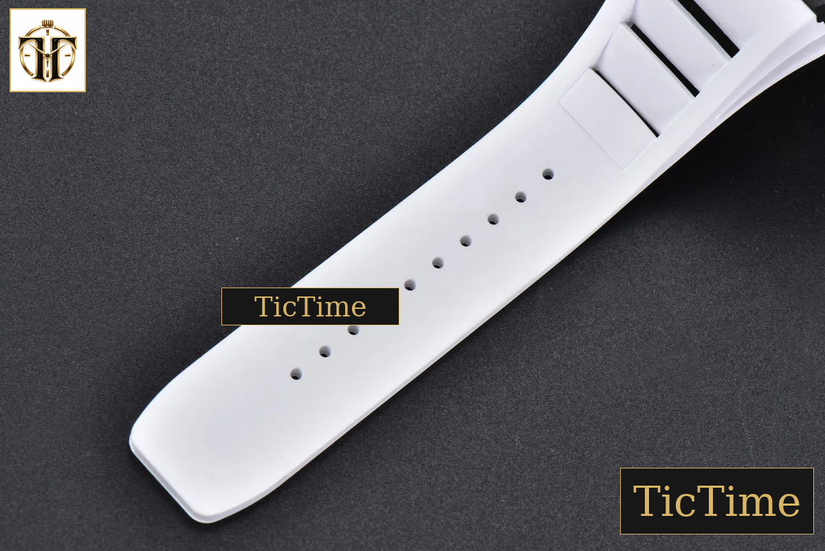 NTPT RM055 42.7mm BBRF White Skeleton Dial White Rubber Strap RMUL2 — foto 27