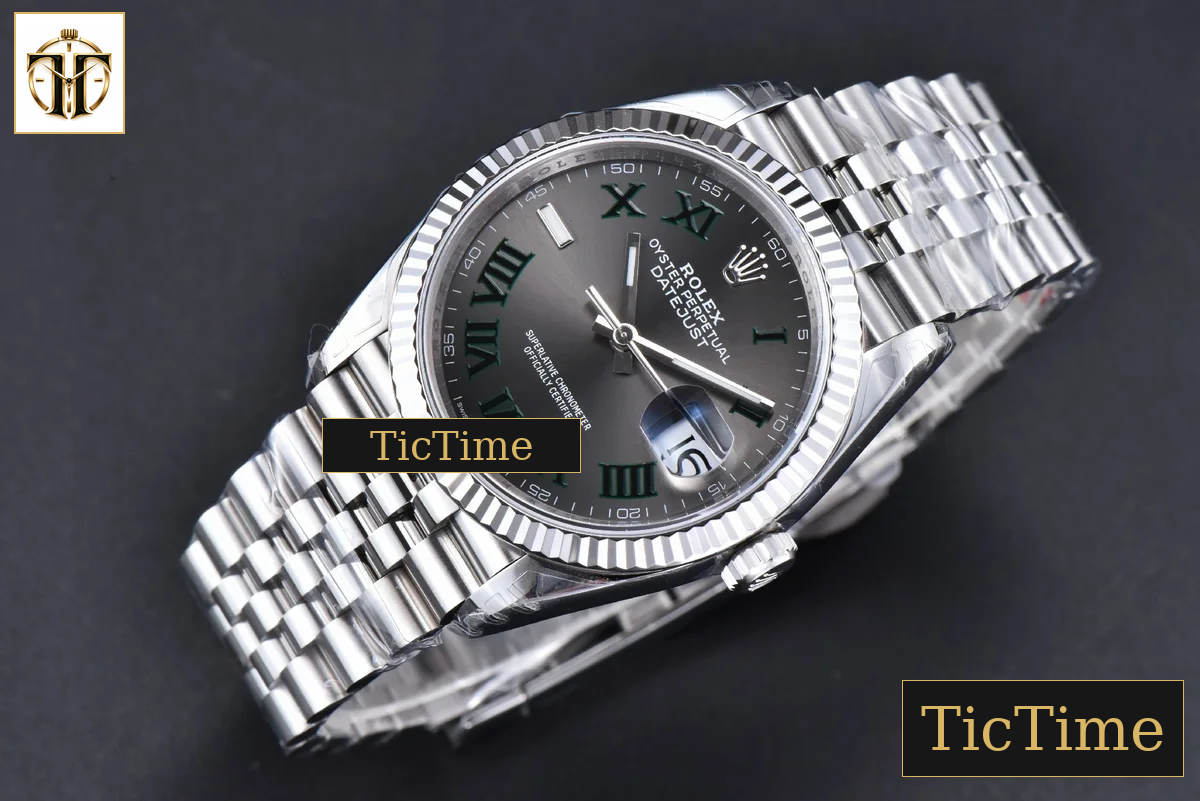 DateJust Wimbledon 126234 36mm VSF Gray Dial Green Marker Jubilee Bracelet VS3235 — foto 3