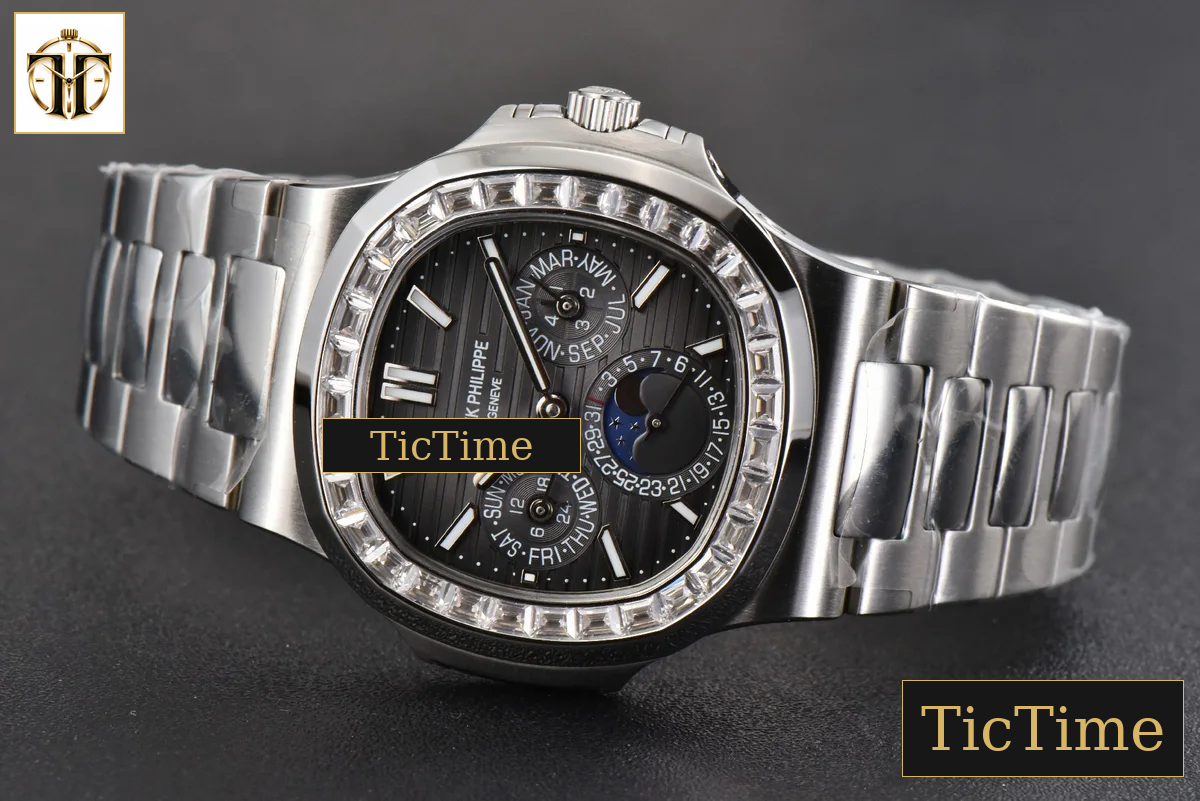 Nautilus 5740 40mm TWF Diamond Black Dial SS Bracelet A240 — foto 15